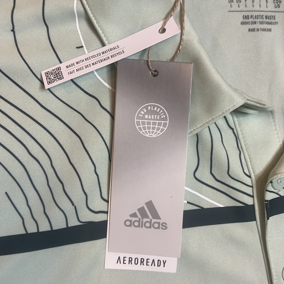 NWT Adidas Men's Light Green Golf Polo Shirt sz L Aeroready Technology - Picture 4 of 12